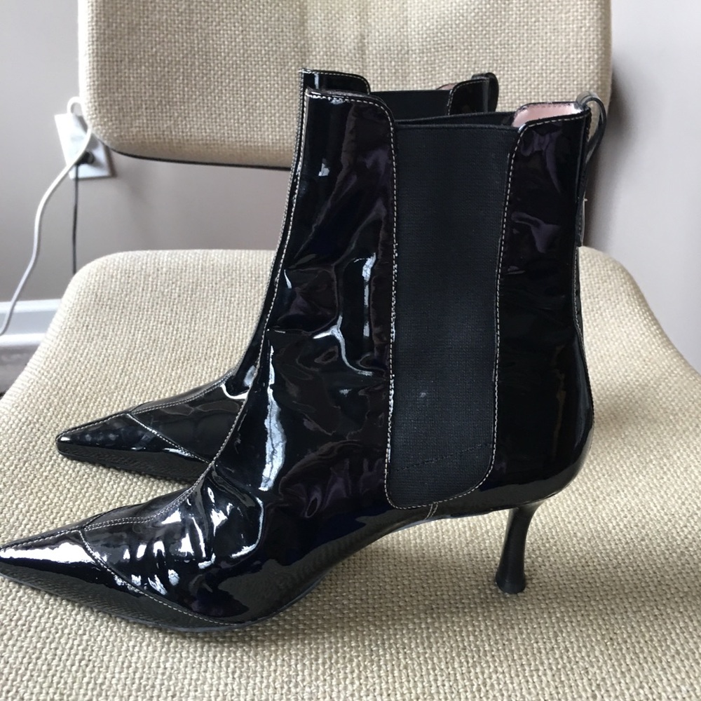 Cole Haan black patent booties